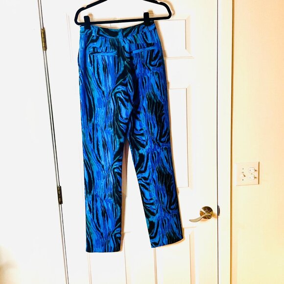 DVF crepe pants in tie-dye Sz 4 - Picture 6 of 6